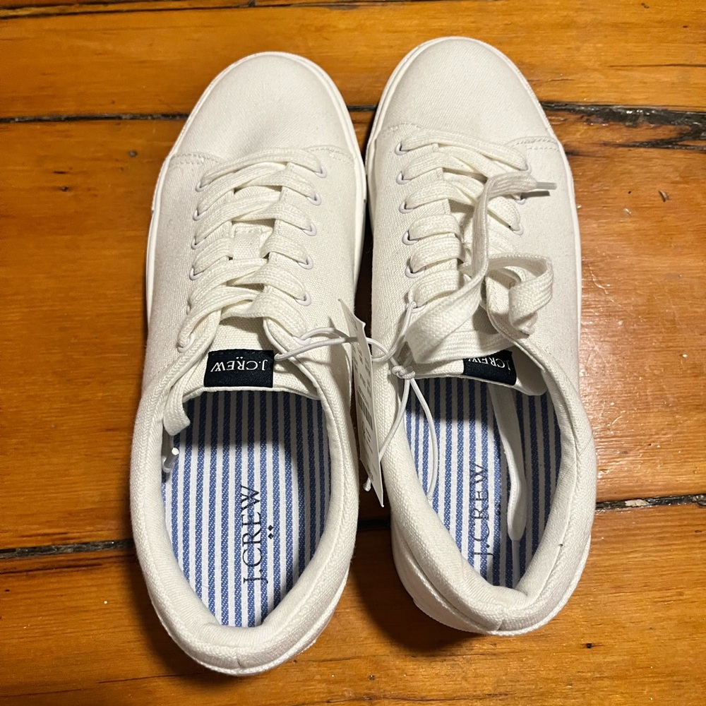 J. Crew Women’s White Canvas Sneakers